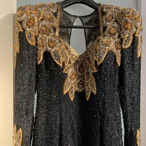 Oleg Cassini beaded cocktail dress